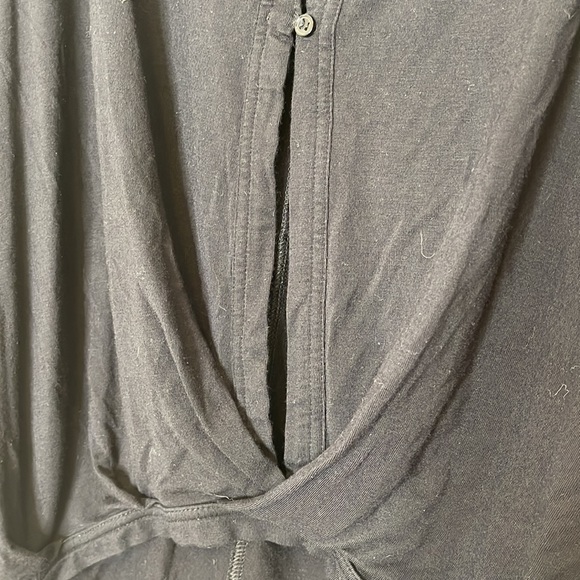 Free People Keepin On Solid Black Tie Sleeve Blouse Medium - Picture 10 of 16
